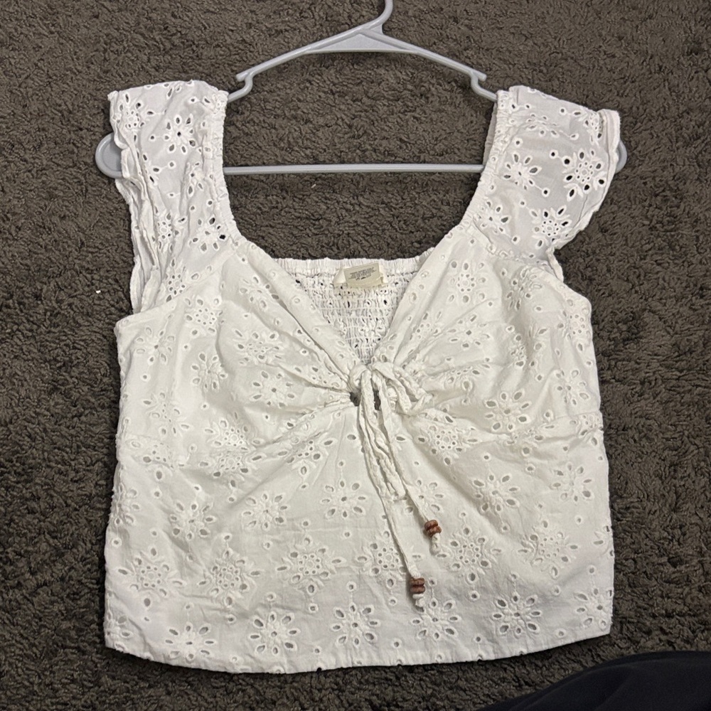 URBAN Romantics White Eyelet Tank Top